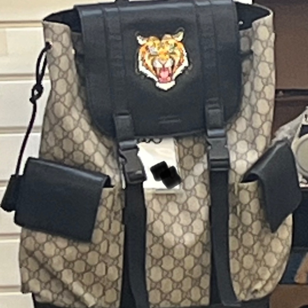SOLD. Gucci Supreme Backpack with Tiger Head
